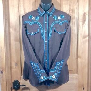 Panhandle Western Pearl Button with Turquoise Shirt